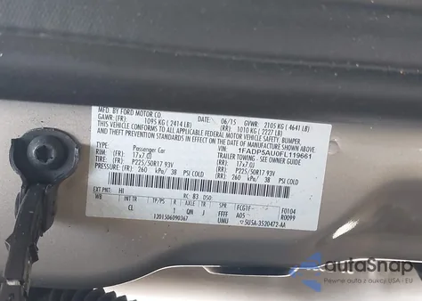 2015 Ford C-Max Hybrid Se из США, поврежденный, VIN 1FADP5AU0FL119661